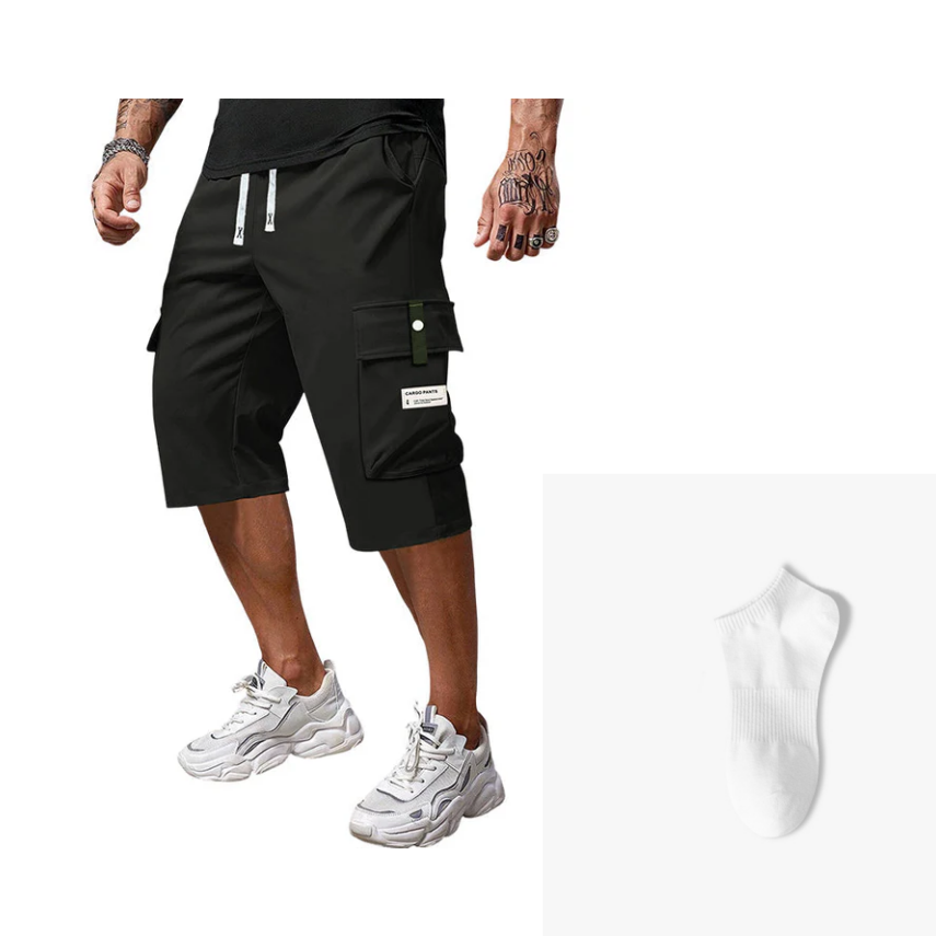 ⏳LAST DAY SALE 50% OFF !!📢Men's Casual Drawstring Capri Cargo Pants