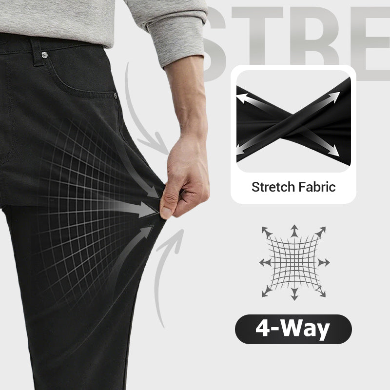 👖Men’s Casual Slim-Fit Solid Color Pants+Belt