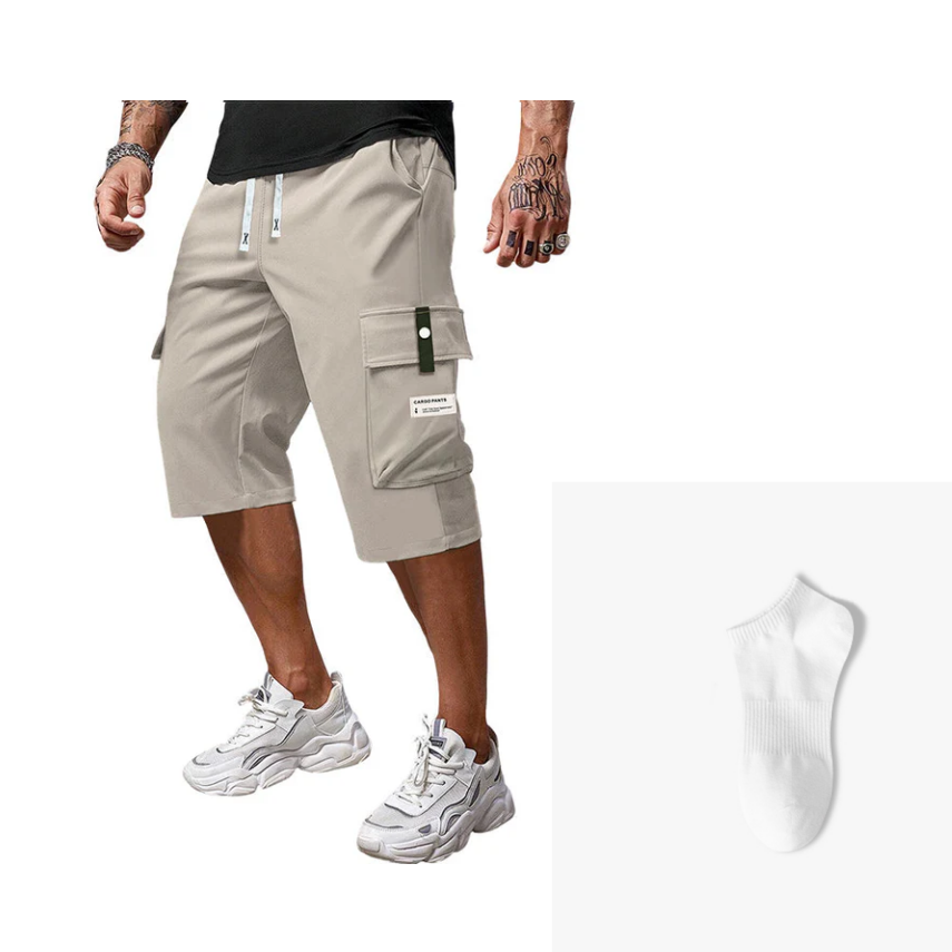 ⏳LAST DAY SALE 50% OFF !!📢Men's Casual Drawstring Capri Cargo Pants