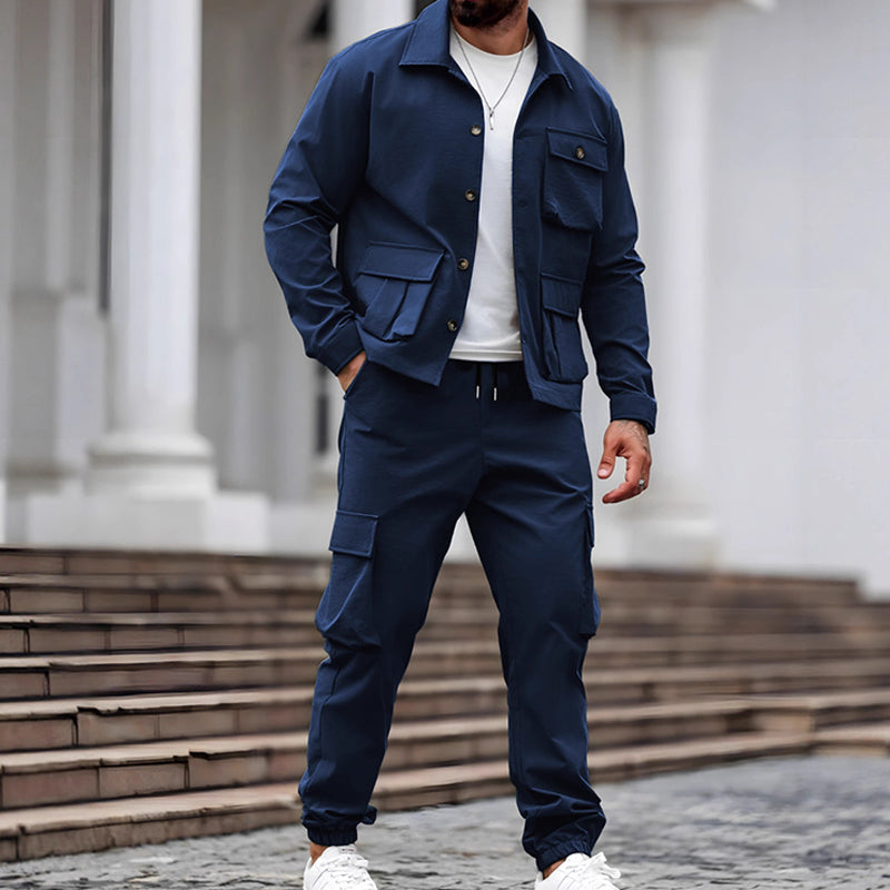 🔥Free Shipping🔥Retro Jacket & Cargo Pants 2-Piece Set