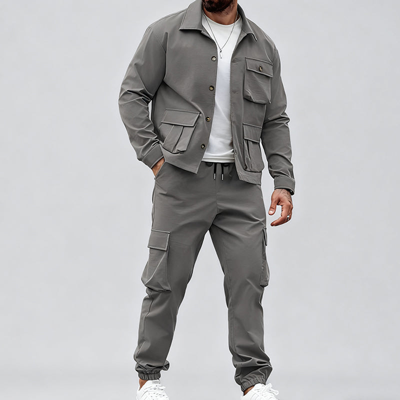 🔥Free Shipping🔥Retro Jacket & Cargo Pants 2-Piece Set
