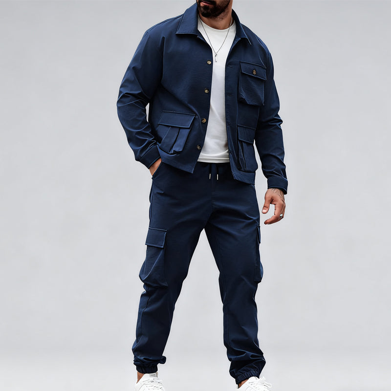 🔥Free Shipping🔥Retro Jacket & Cargo Pants 2-Piece Set