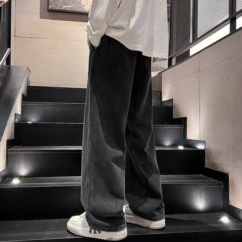 Men's Casual Loose Fit Wide Leg Jeans