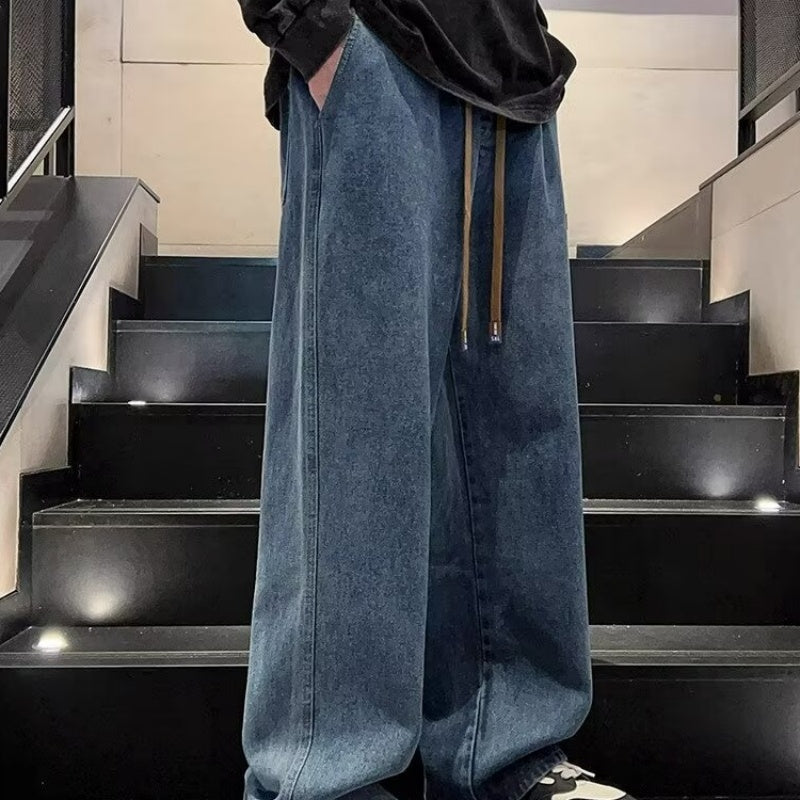 Men's Casual Loose Fit Wide Leg Jeans