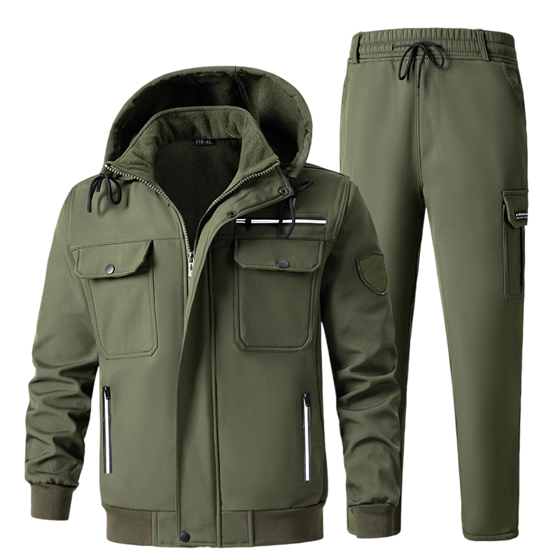 Men's Insulated Windproof Jacket & Pants Set