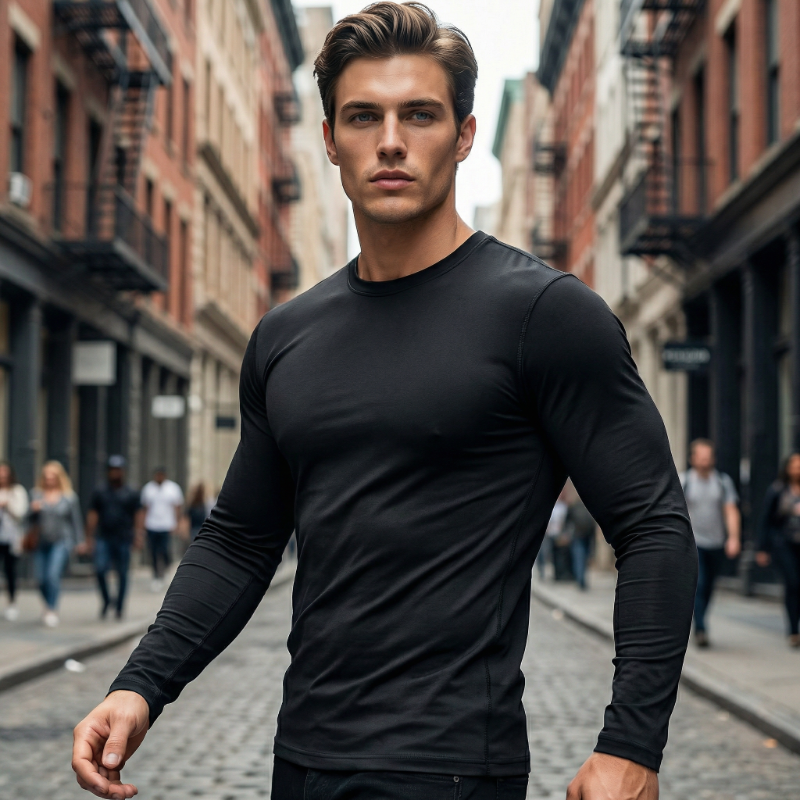 Men's Long Sleeve Quick-Dry Athletic Shirts
