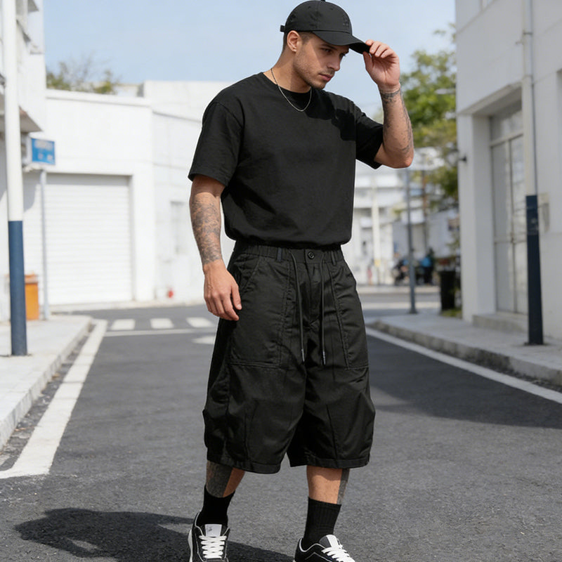 Men's Plus Size Casual Drawstring Capri Pants